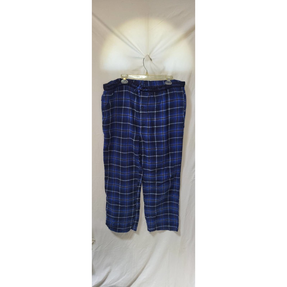 Perry Ellis Cotton Blue Plaid Lounge Sleep Pants Size 2X-Large